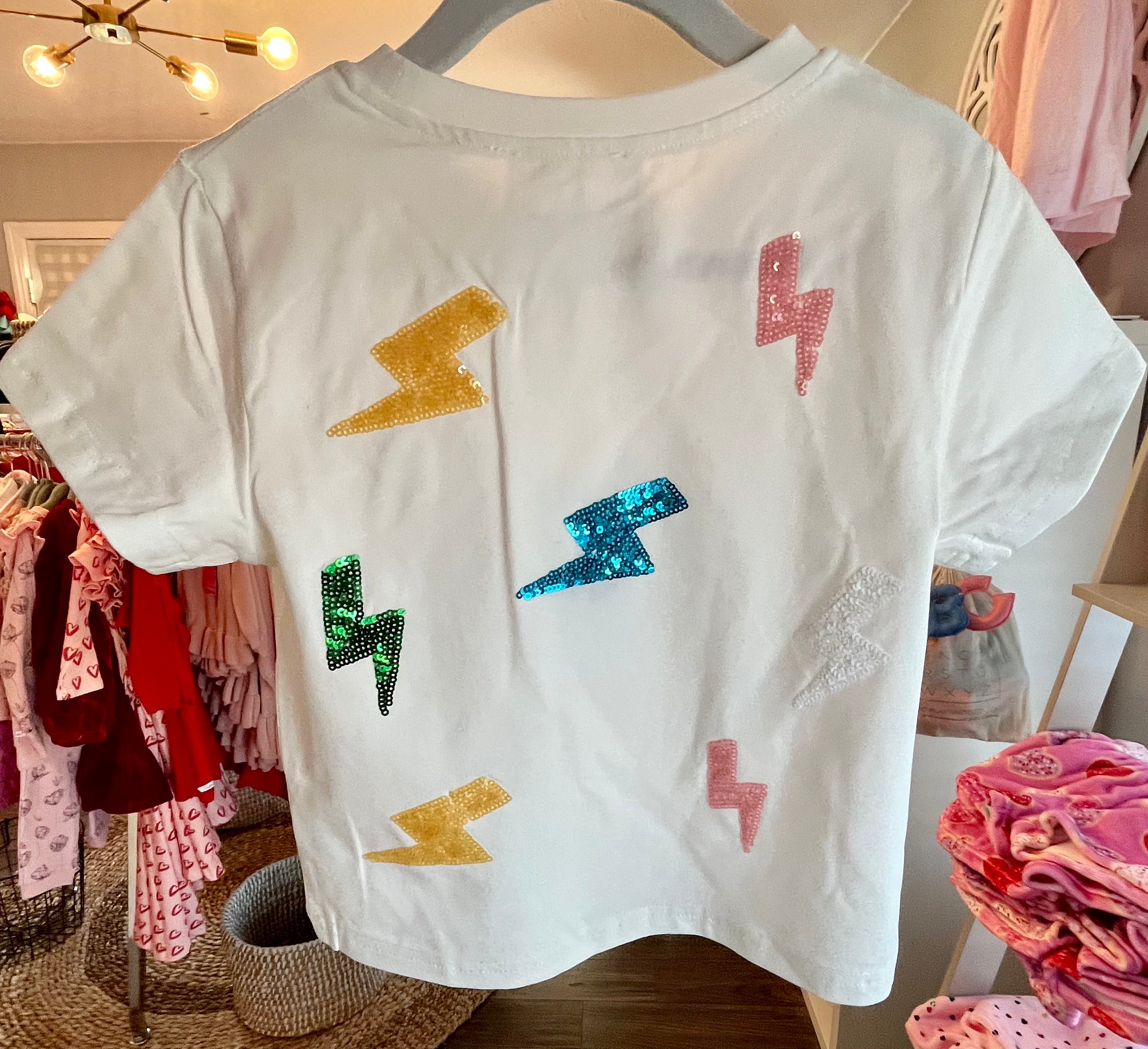 Belle Cher Sequin Lightning Bolt Shirt