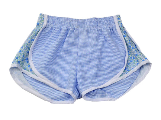 Funtasia Too Shorts Blue Check with Floral Side