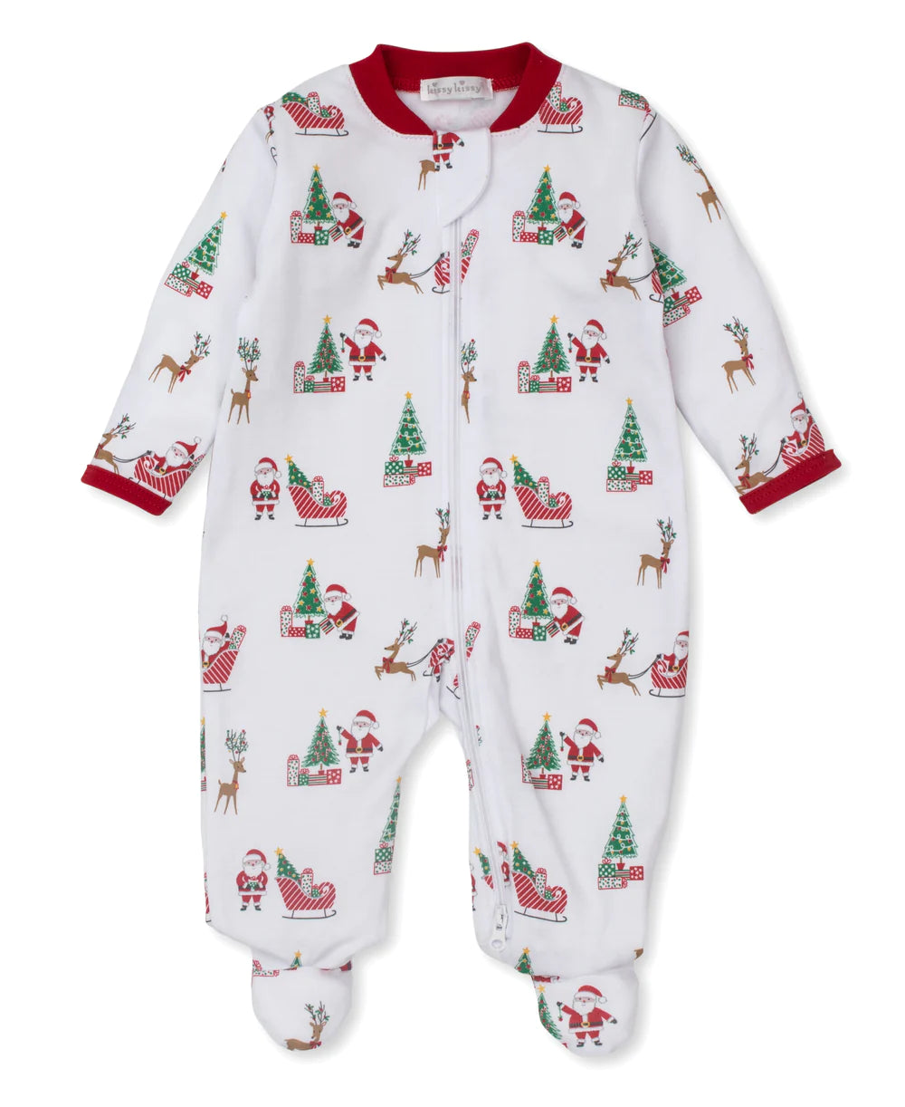 Kissy Kissy Santa's Sleigh Zip Footie