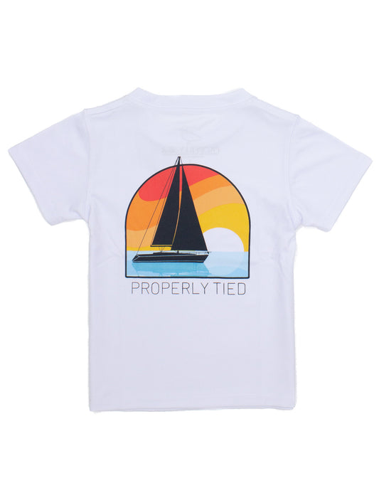 Properly Tied Performance Tee- Sailboat White