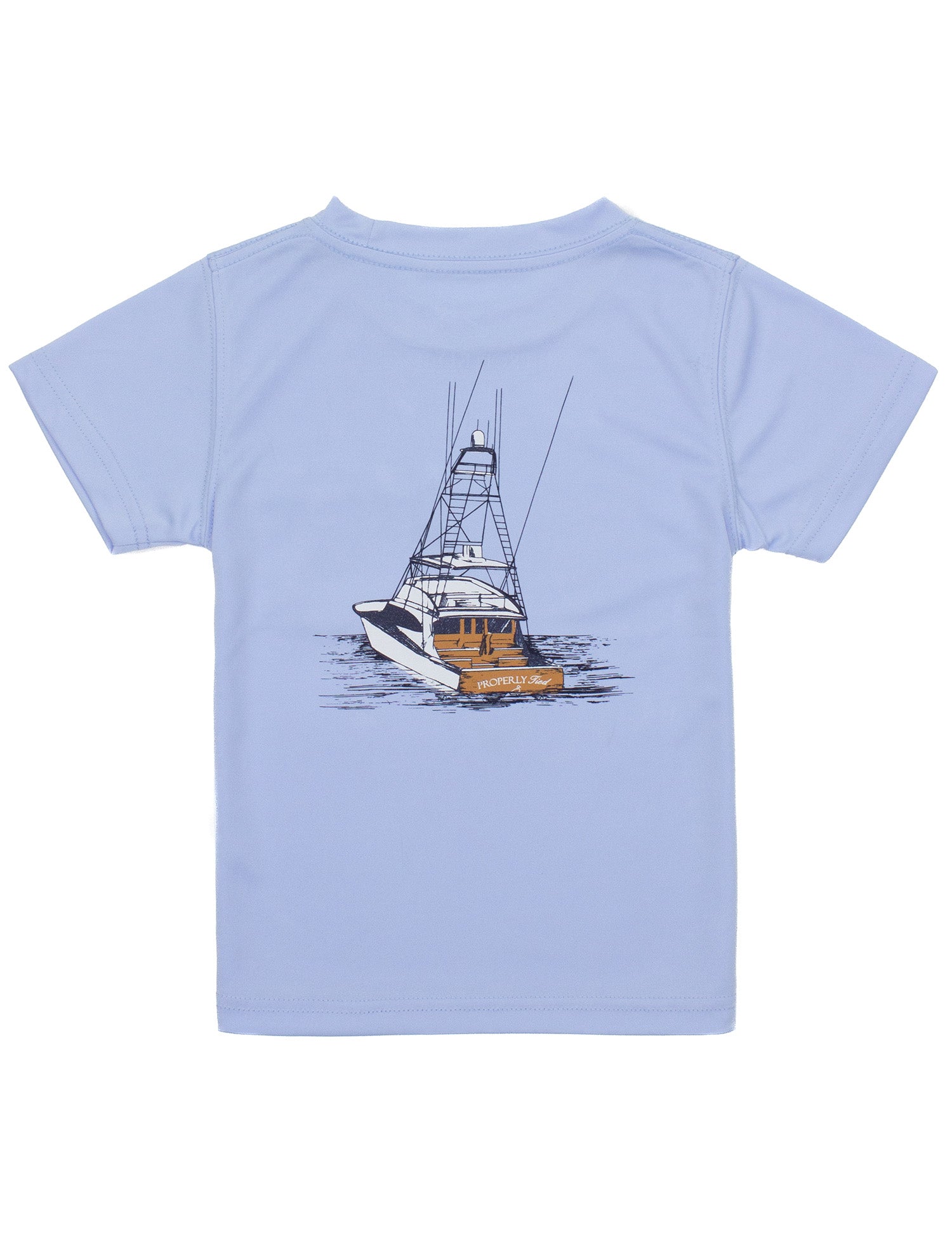 Properly Tied Boys Performance Tee SS Deep Waters Light Blue