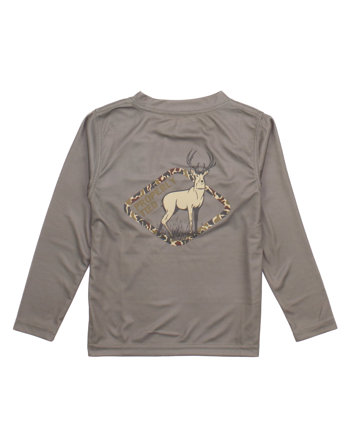 Properly Tied Long Sleeve Performance Tee Whitetail Deer