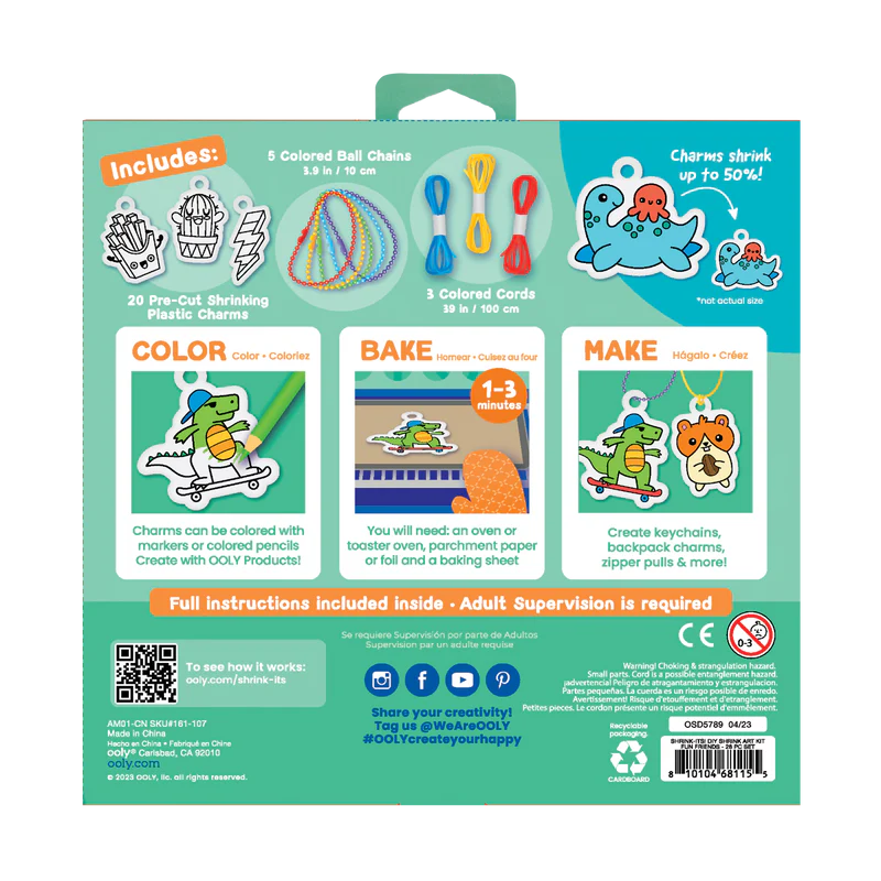 Ooly DIY Shrink Art Kit- Fun Friends
