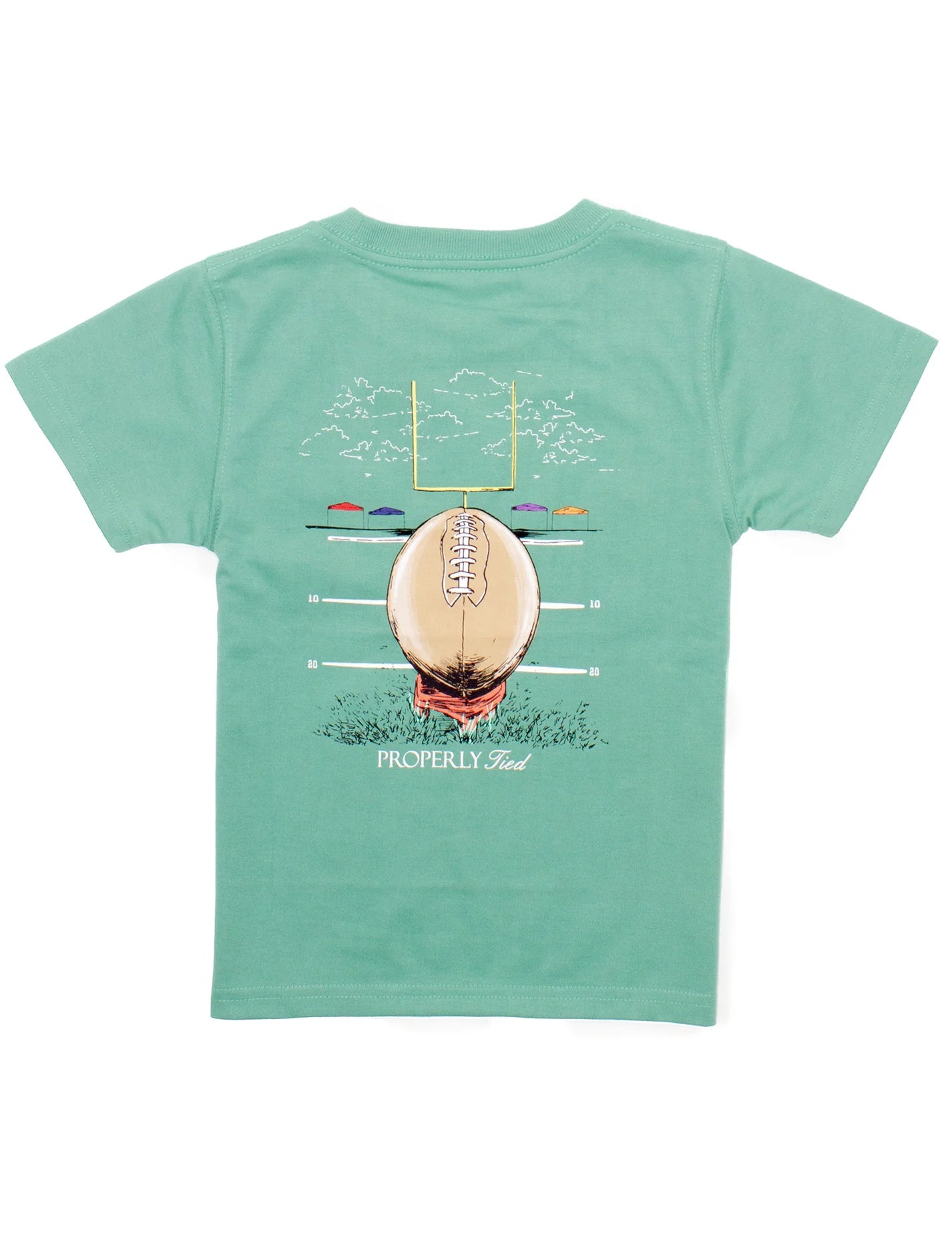 Properly Tied Boys Tee Football Field Goal