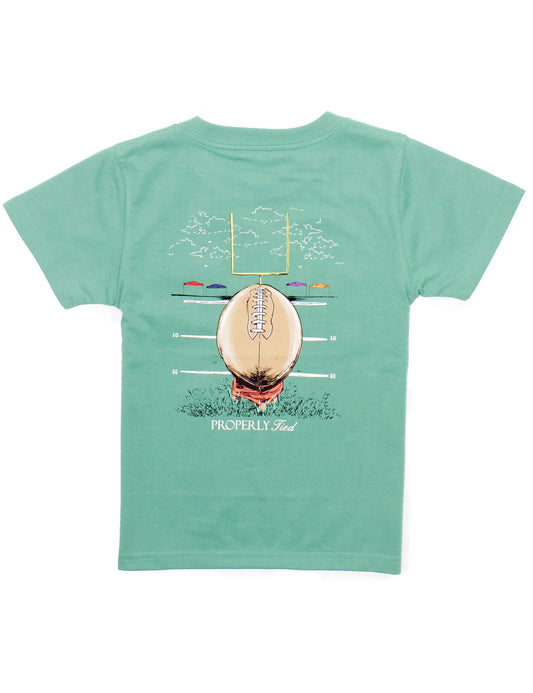 Properly Tied Boys Tee Football Field Goal