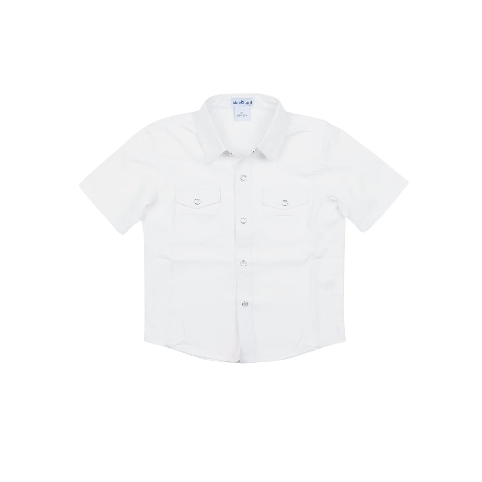 Blue Quail White Pearl Snap Short Sleeve