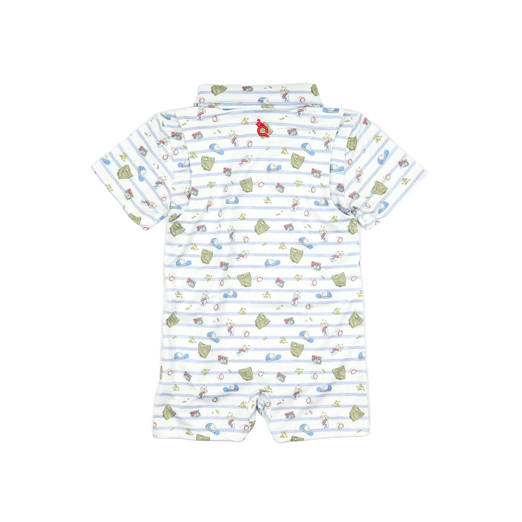 Blue Quail 7th Inning Stretch Polo Romper
