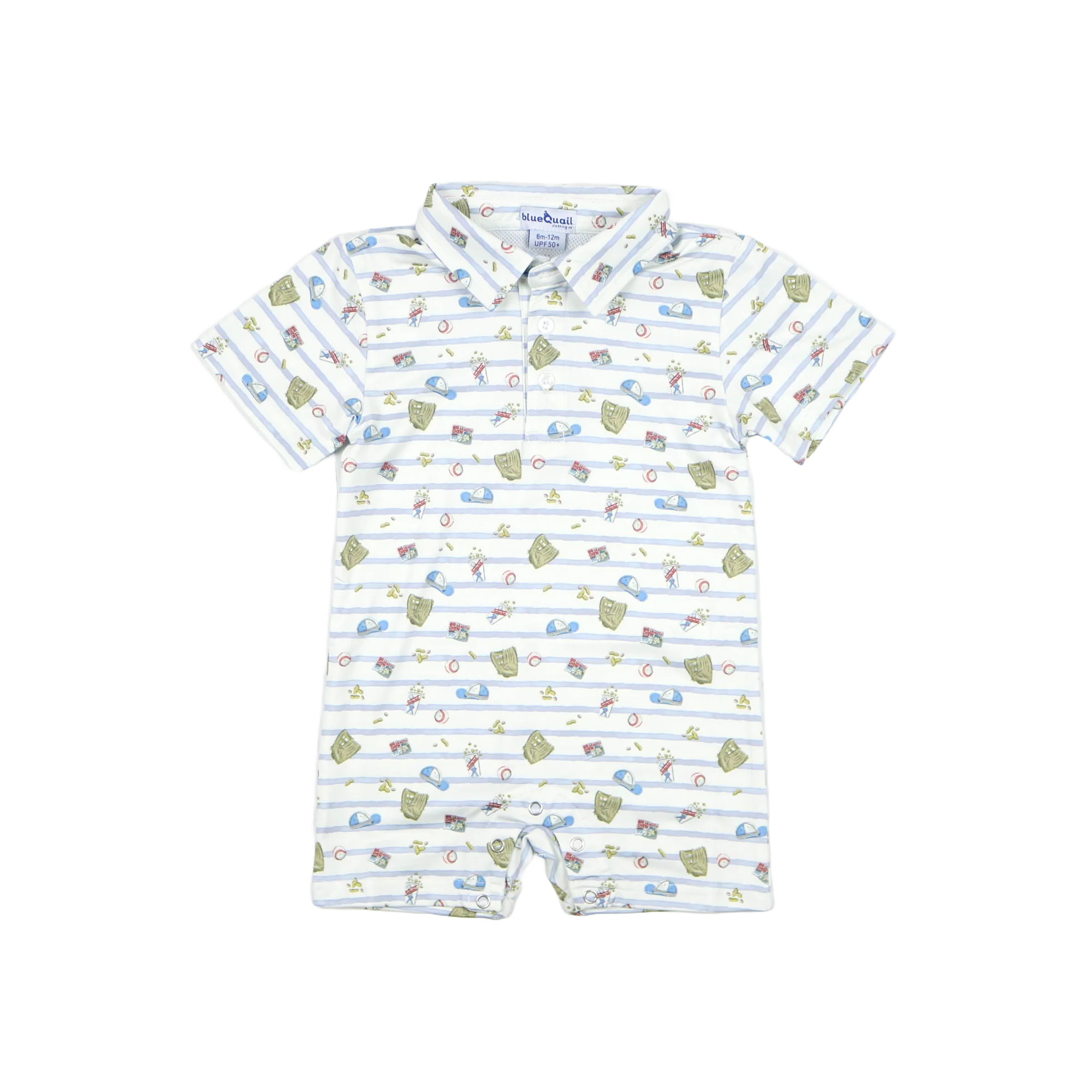 Blue Quail 7th Inning Stretch Polo Romper