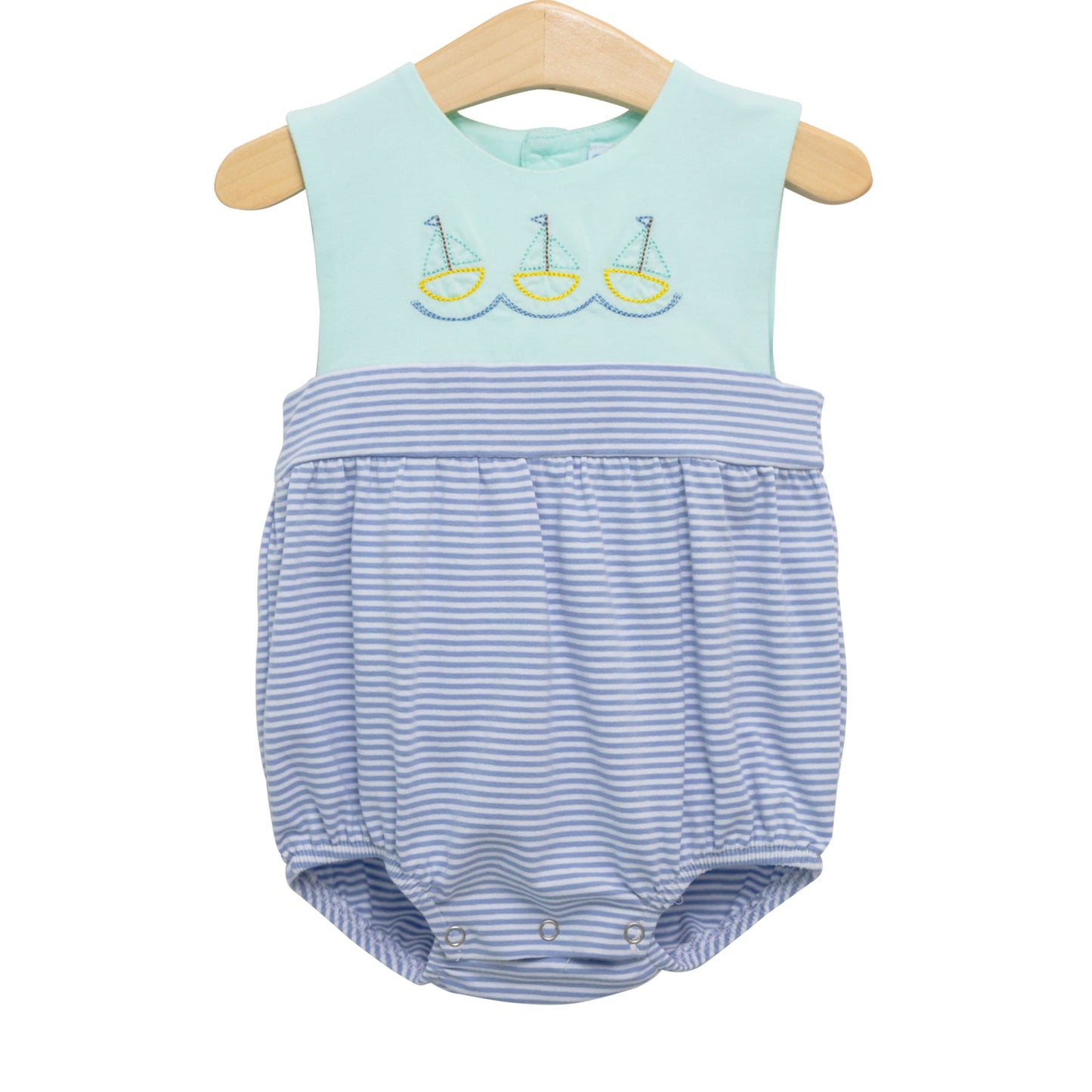 Trotter Street Sailboat Embroidery Sunsuit