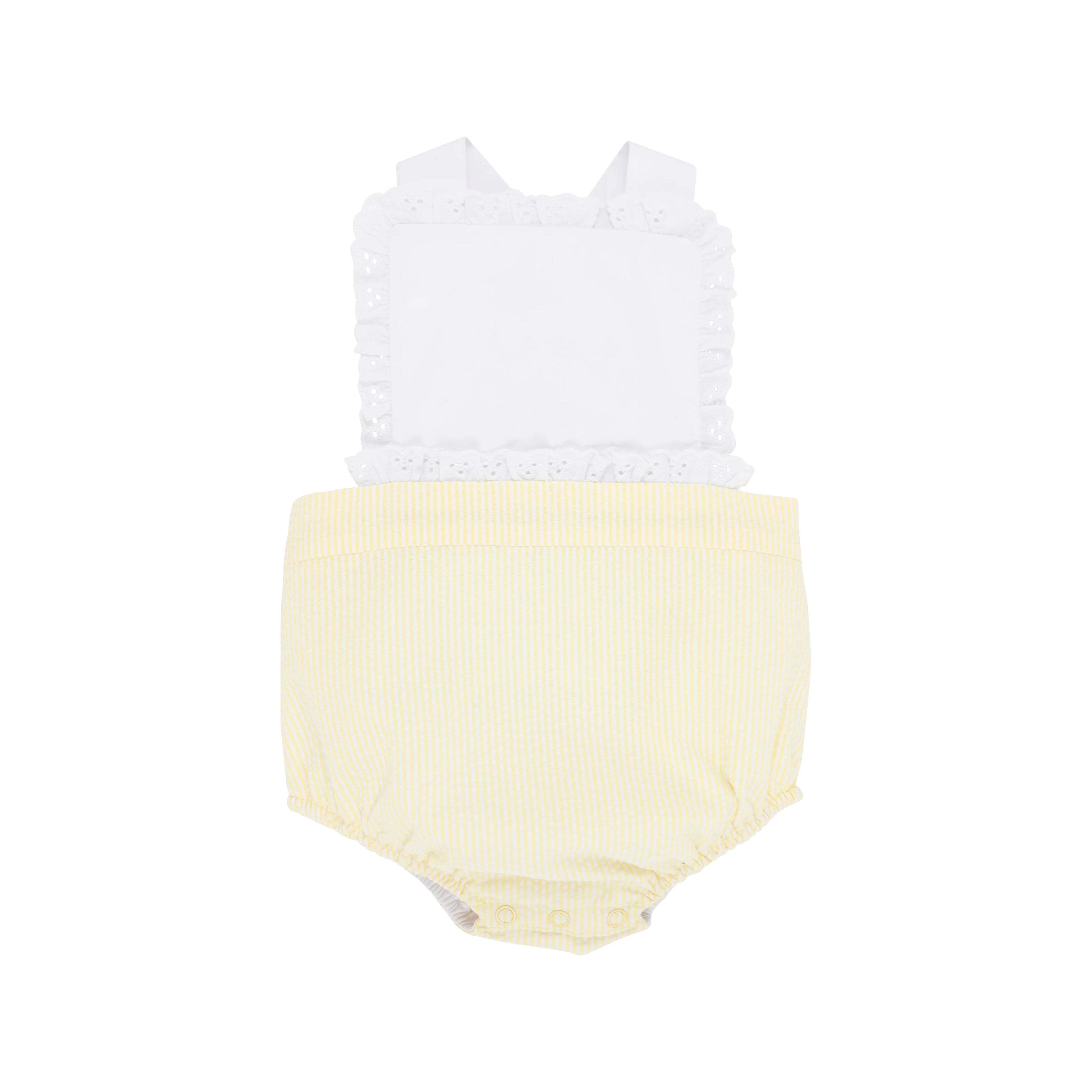 The Beaufort Bonnet Co- Seaside Sunny Sally Sunsuit- Seersucker