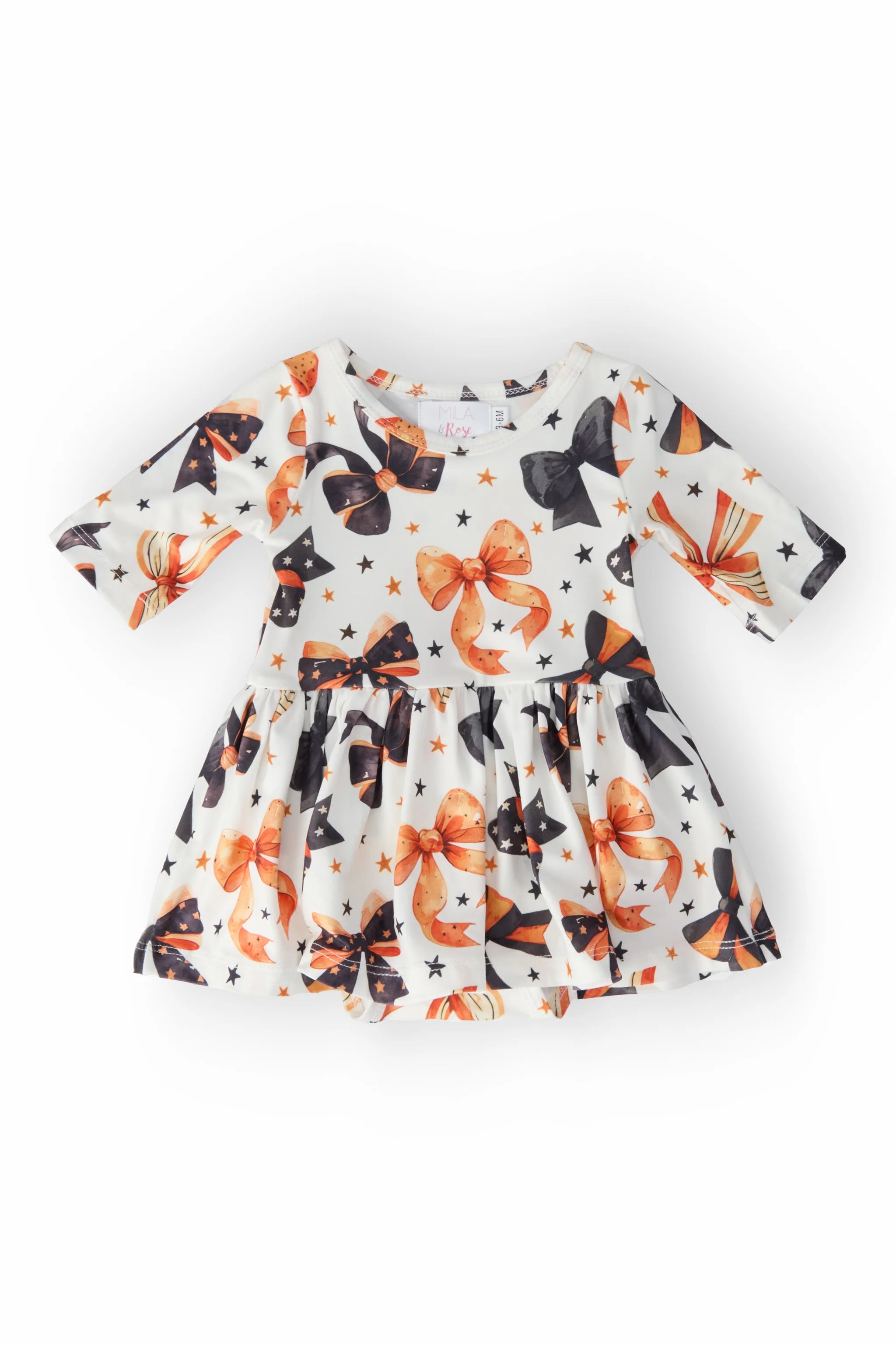 Orange & Black Bows Twirl Bodysuit