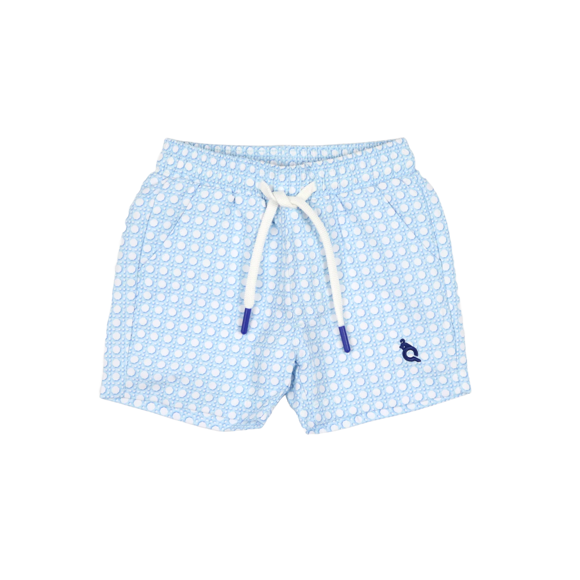 Blue Quail Blue Cane Lattice Swim Trunk