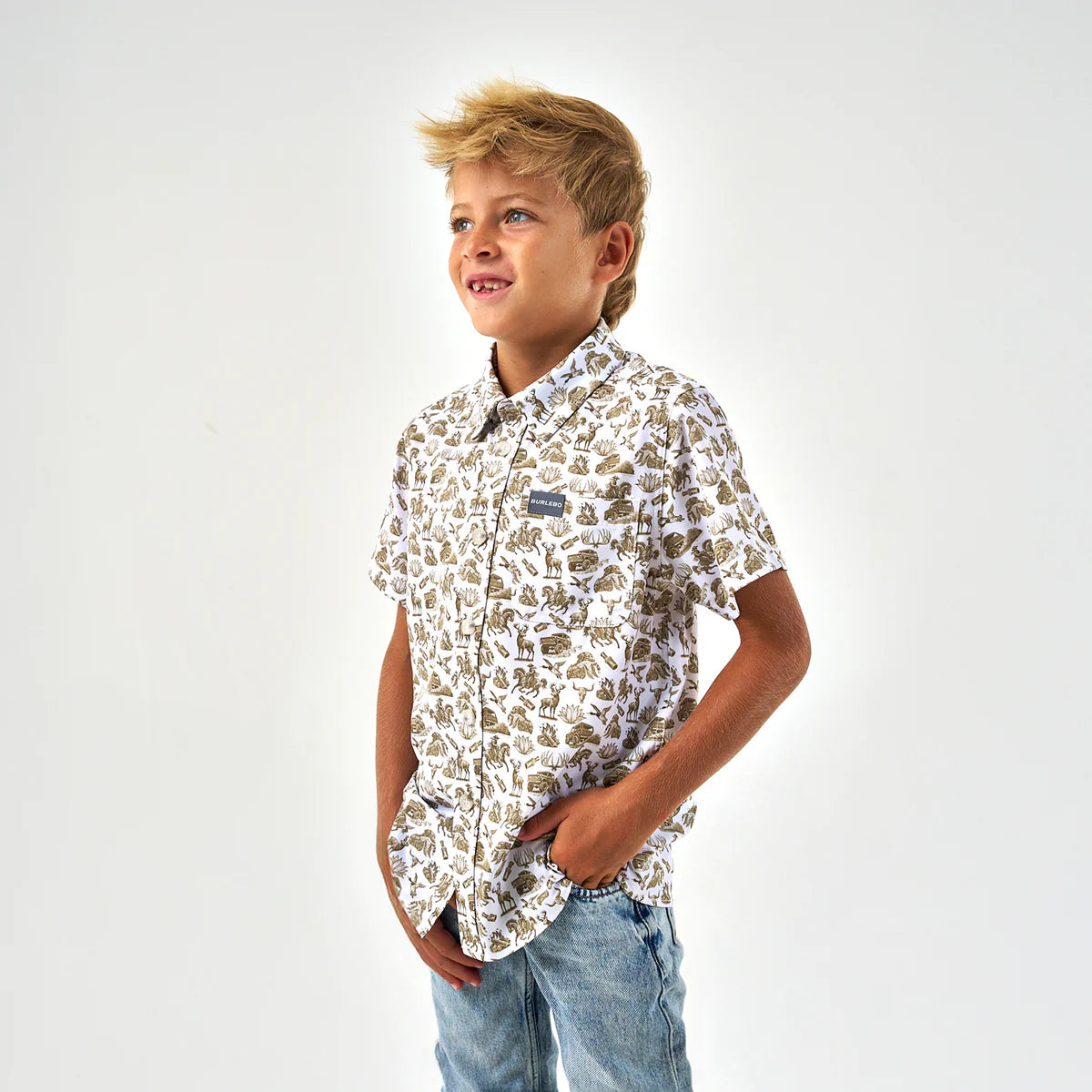 Burlebo Youth Performance Button Up - Into the Wild