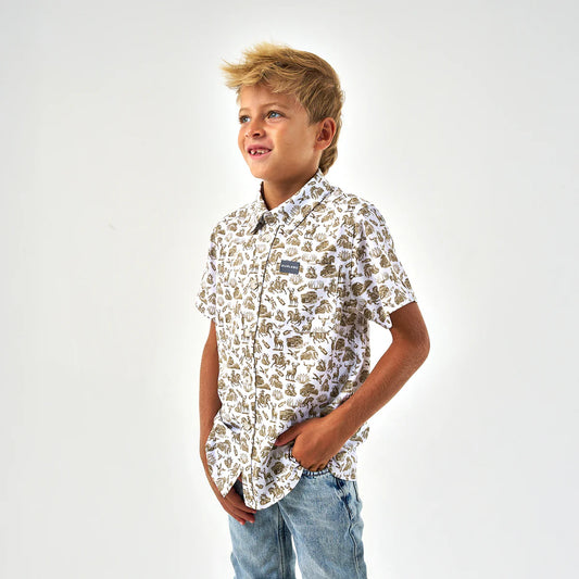 Burlebo Youth Performance Button Up - Into the Wild
