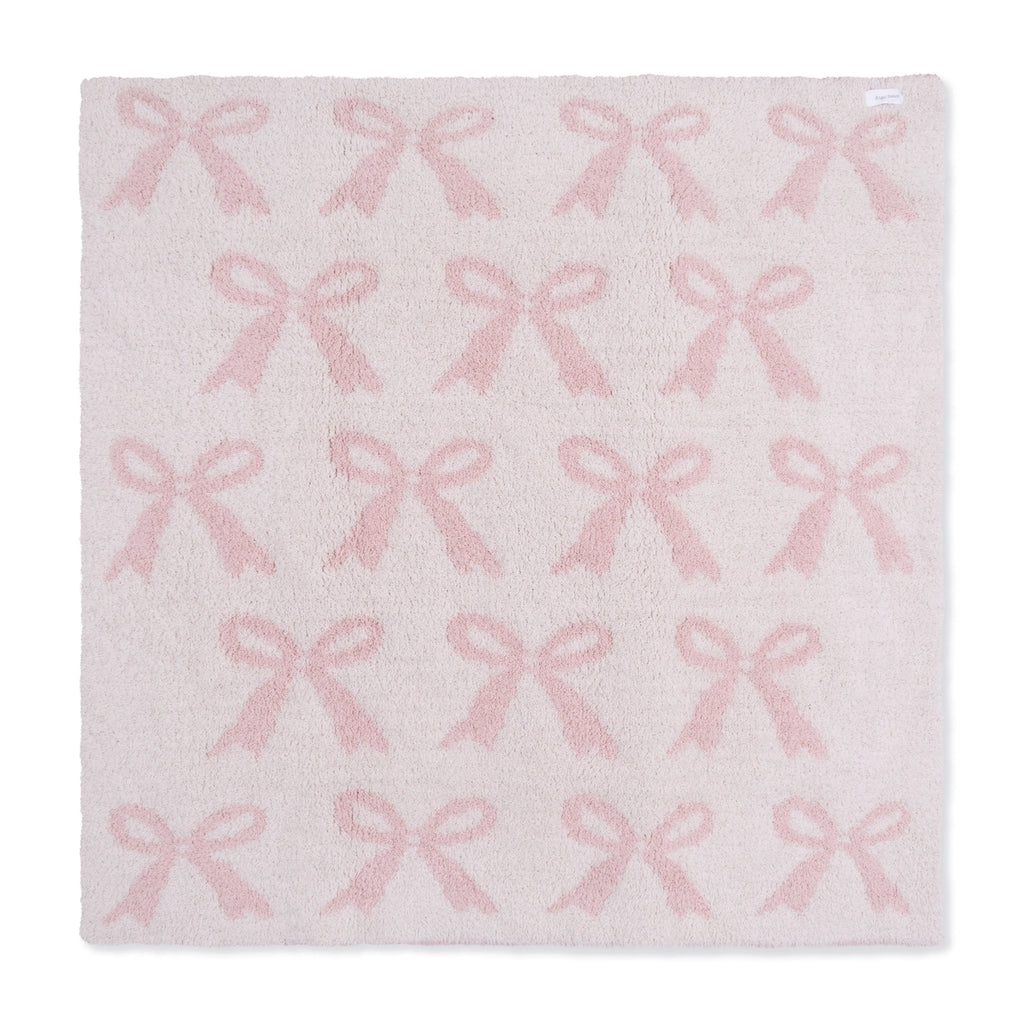 Angel Dear Chenille-Blush Bow Blanket