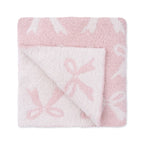 Angel Dear Chenille-Blush Bow Blanket