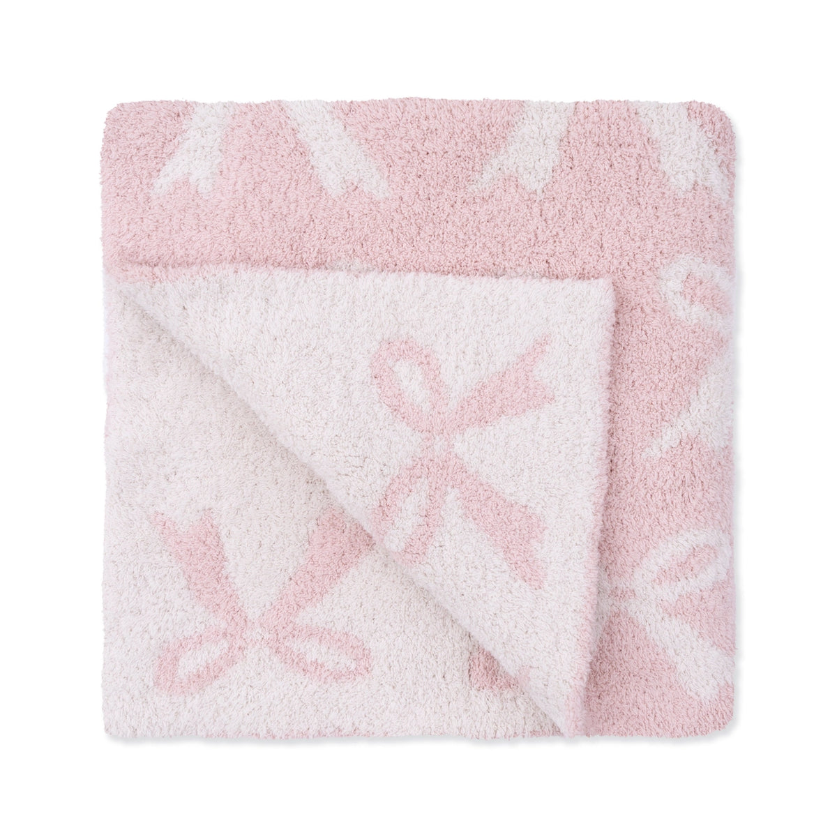 Angel Dear Chenille-Blush Bow Blanket