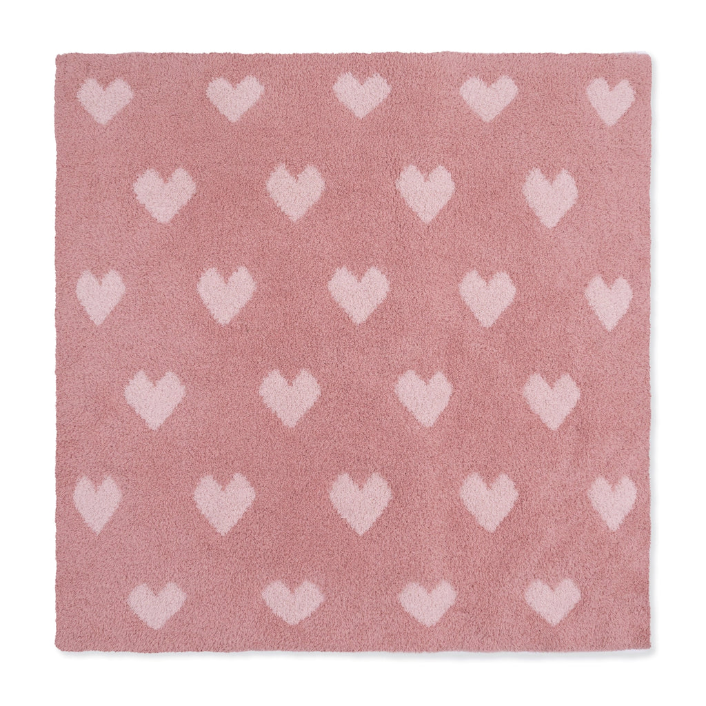 Angel Dear Chenille Blush and Rose Heart Blanket