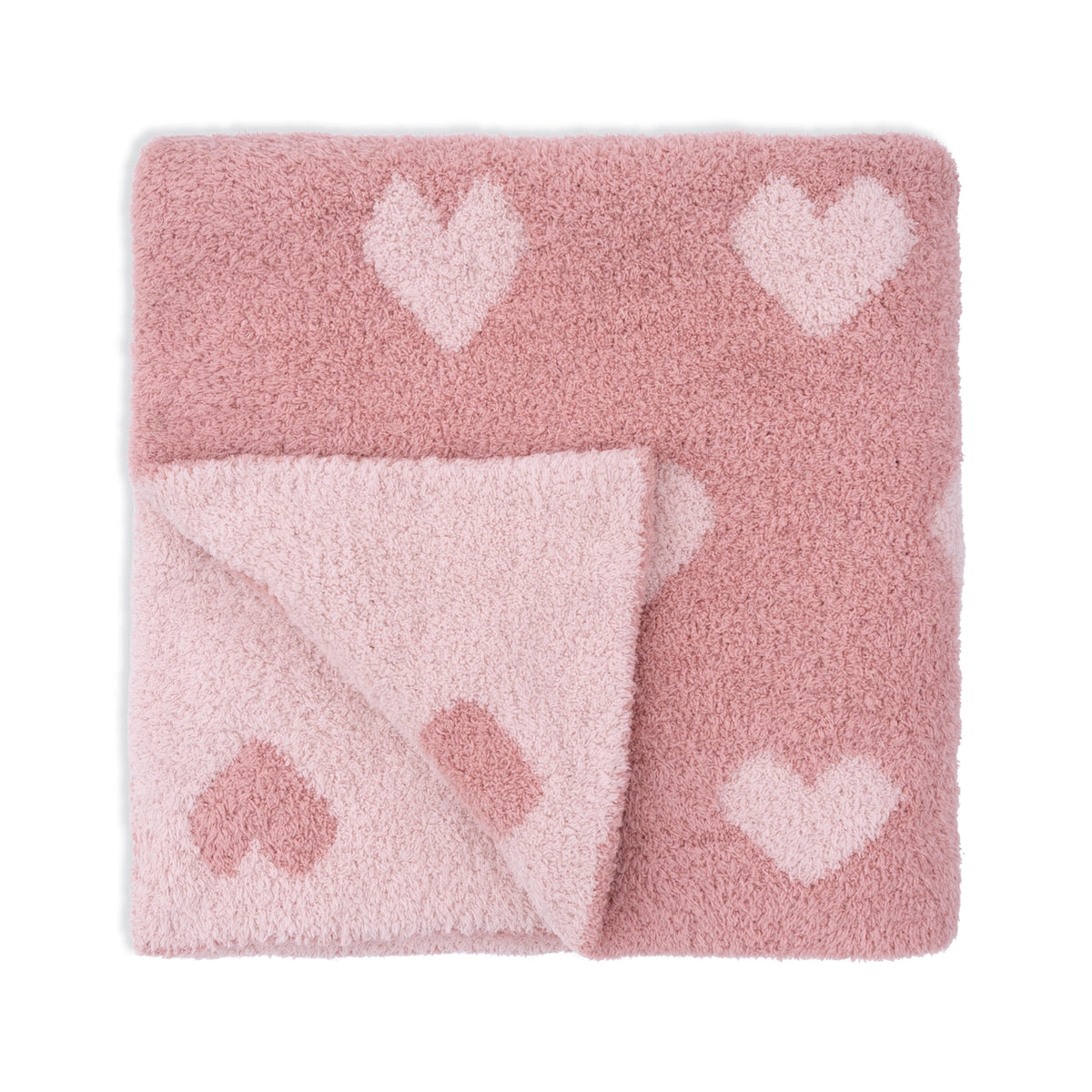 Angel Dear Chenille Blush and Rose Heart Blanket