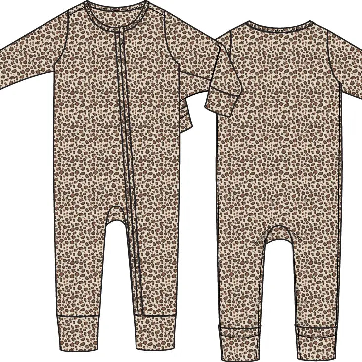 Angel Dear Convertible Romper Leopard Rib