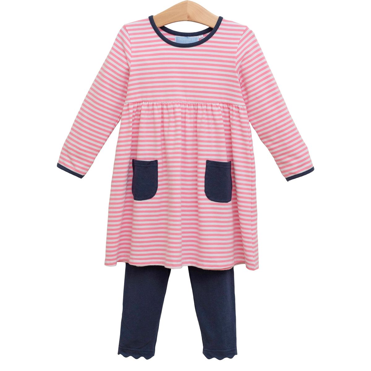 Annie Pants Set - Navy/Pink