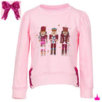 Azarhia Sequin Nutcracker/ Hot Pink Bow-Pink Holly