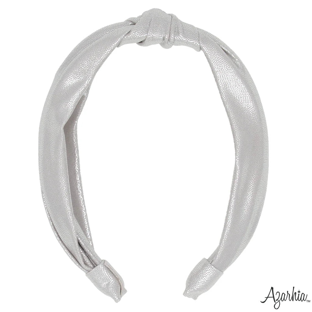 Azarhia Top Knot Headband-Silver Shimmer