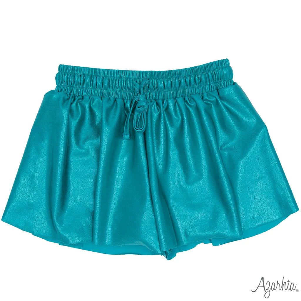 Azarhia Shimmer Butterfly Shorts Turquoise
