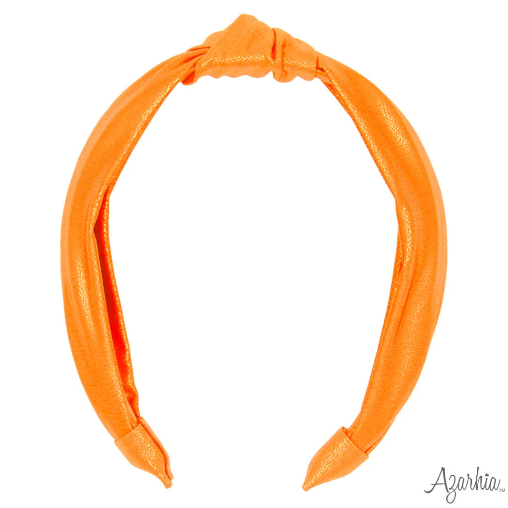 Azarhia Topknot Headband Orange Shimmer