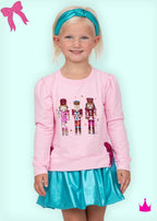 Azarhia Sequin Nutcracker/ Hot Pink Bow-Pink Holly