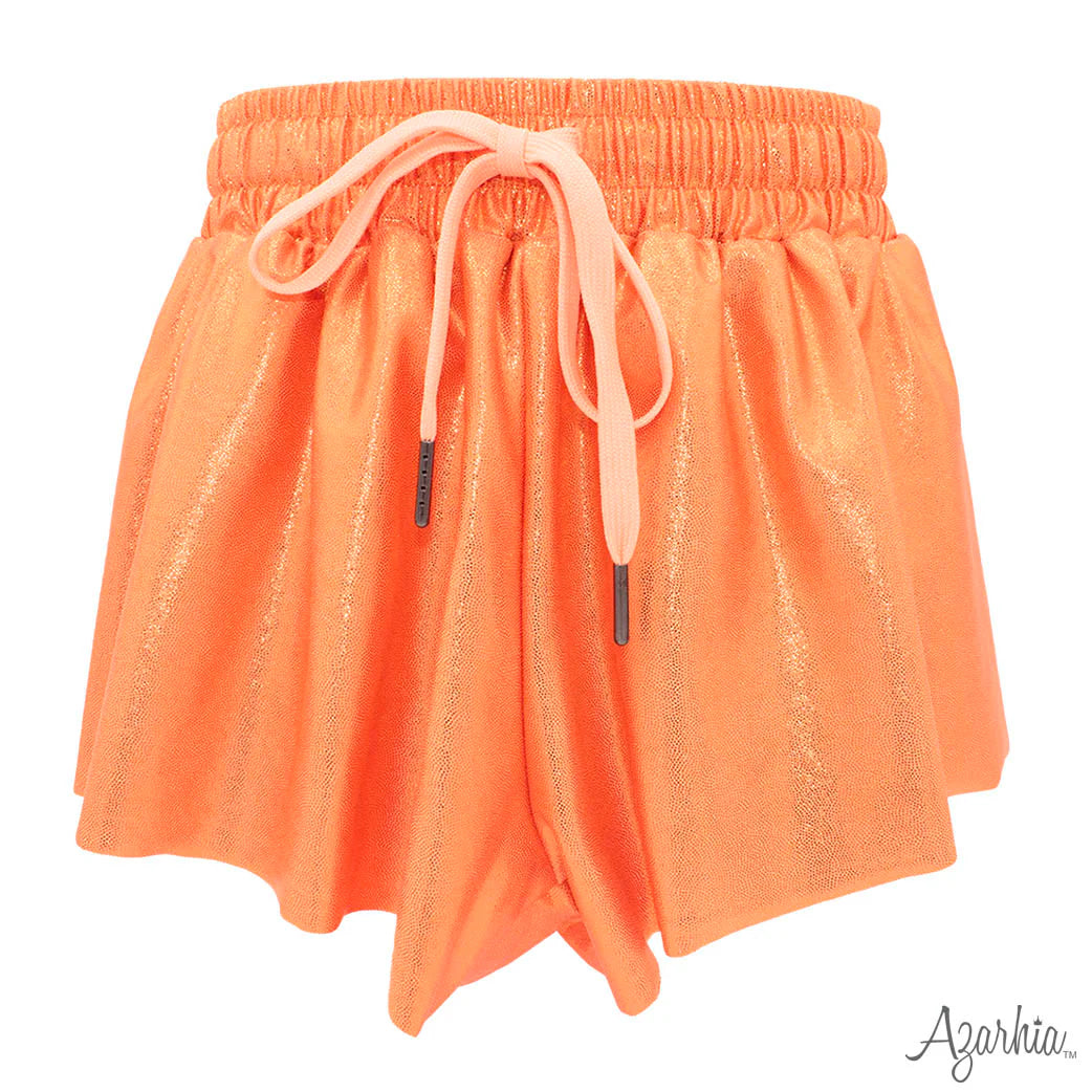 Azarhia Shimmer Butterfly Shorts - Orange