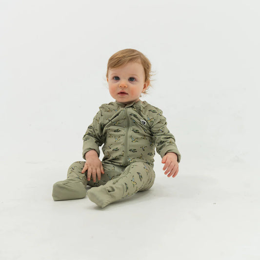 Burlebo Baby Zip Up - Flying Ducks