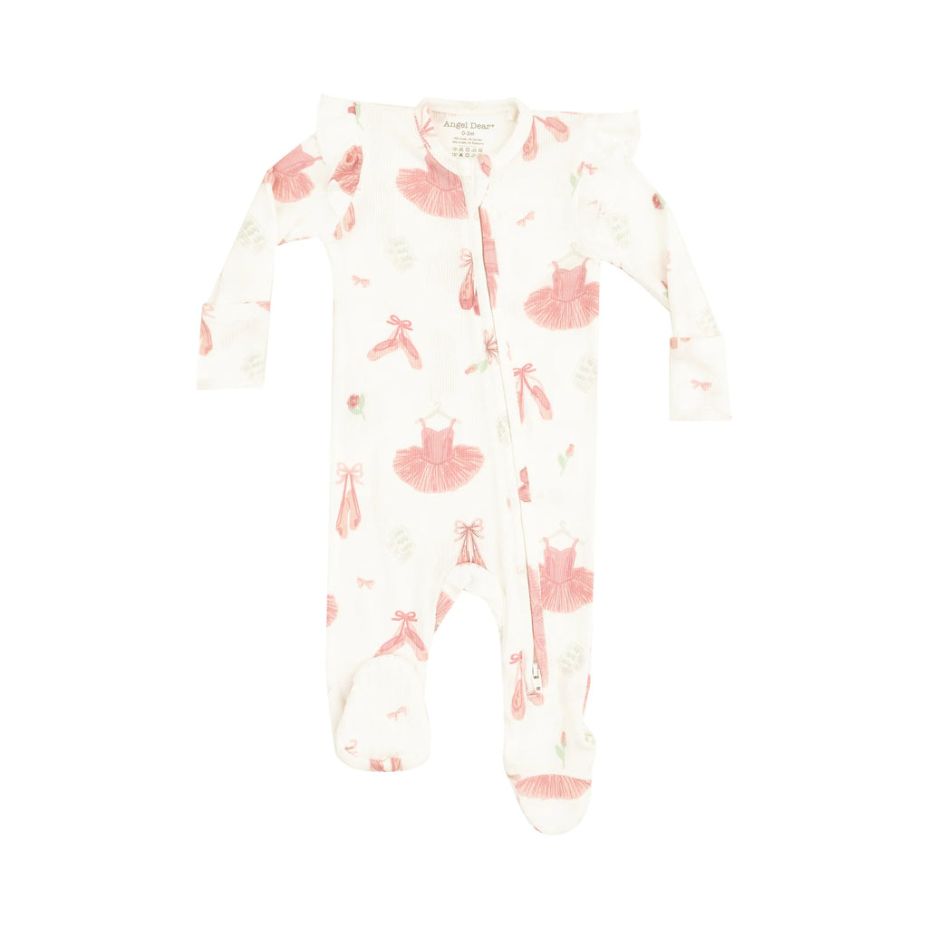 Angel Dear 2 Way Ruffle Sleeves Zipper Footie Ballet Things