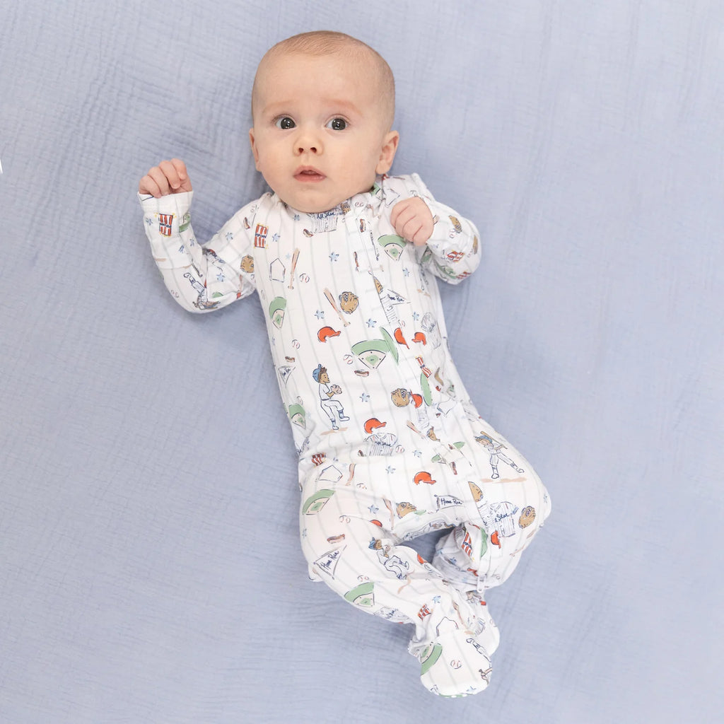 Angel Dear Home Run Baseball 2-Way Zipper Footie