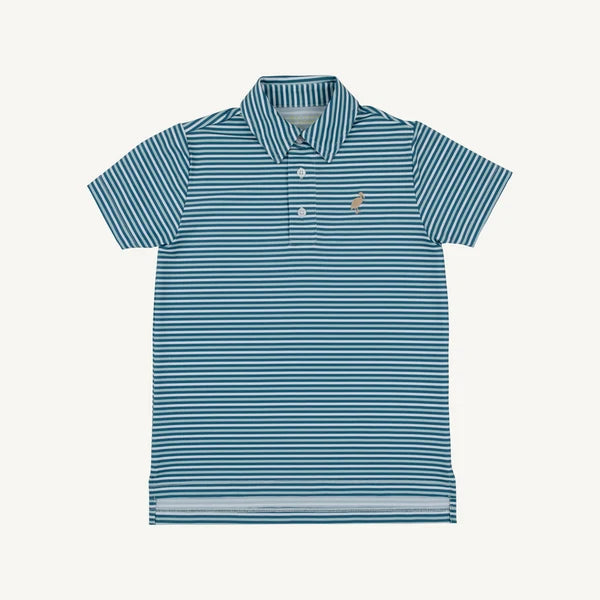 Beaufort Bonnet Prepletic Stripe Polo Barnsley Blue