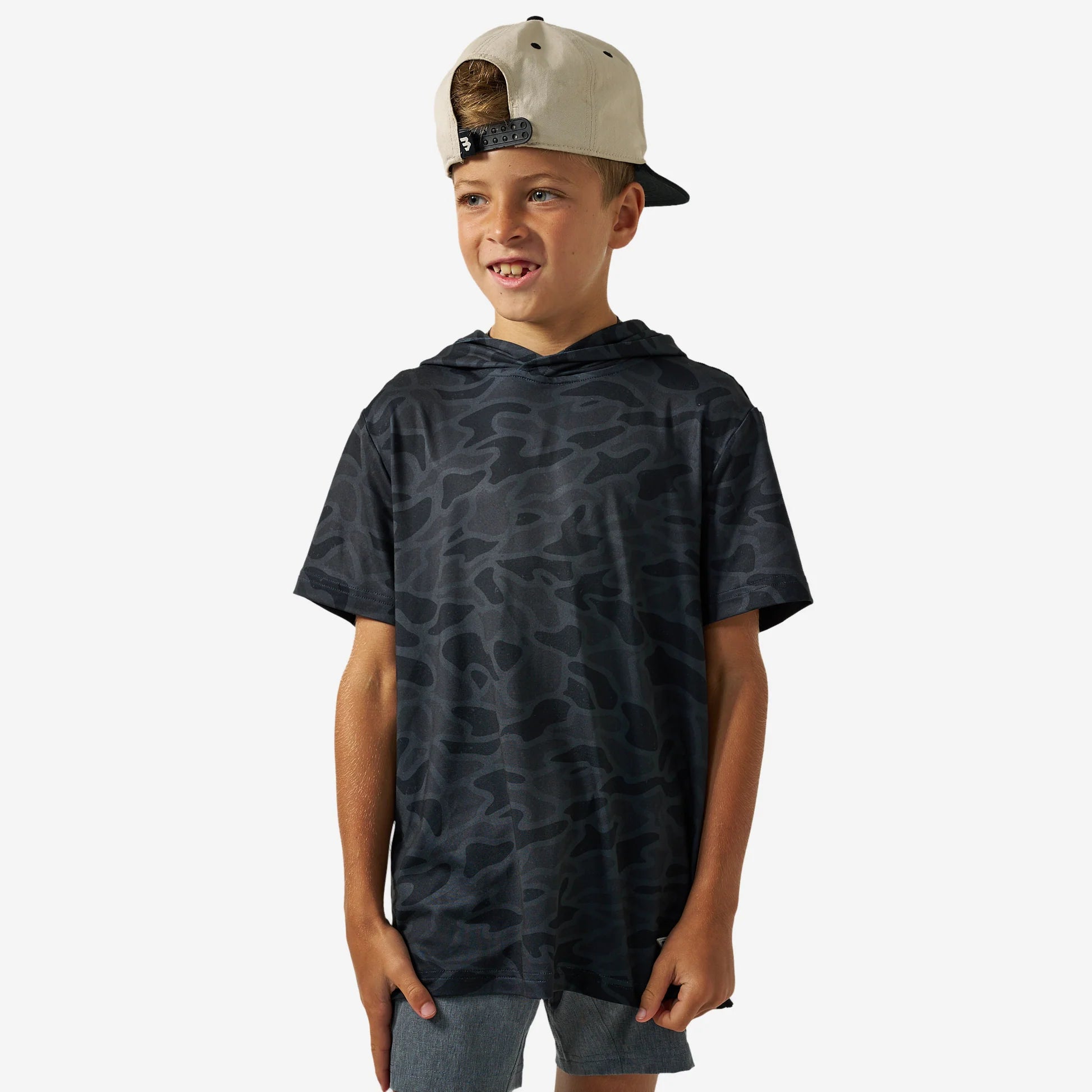 Burlebo Youth Performance Hoodie SS-Black Camo