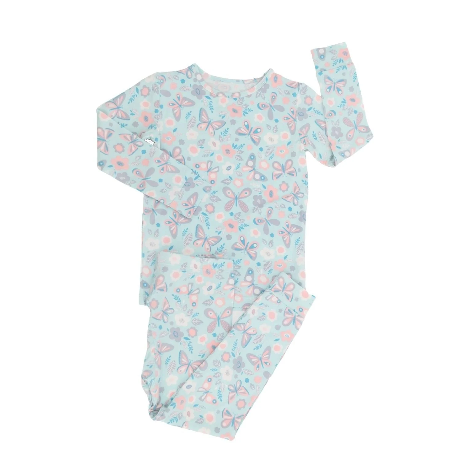 Big Kid Pajamas - Butterfly Aqua