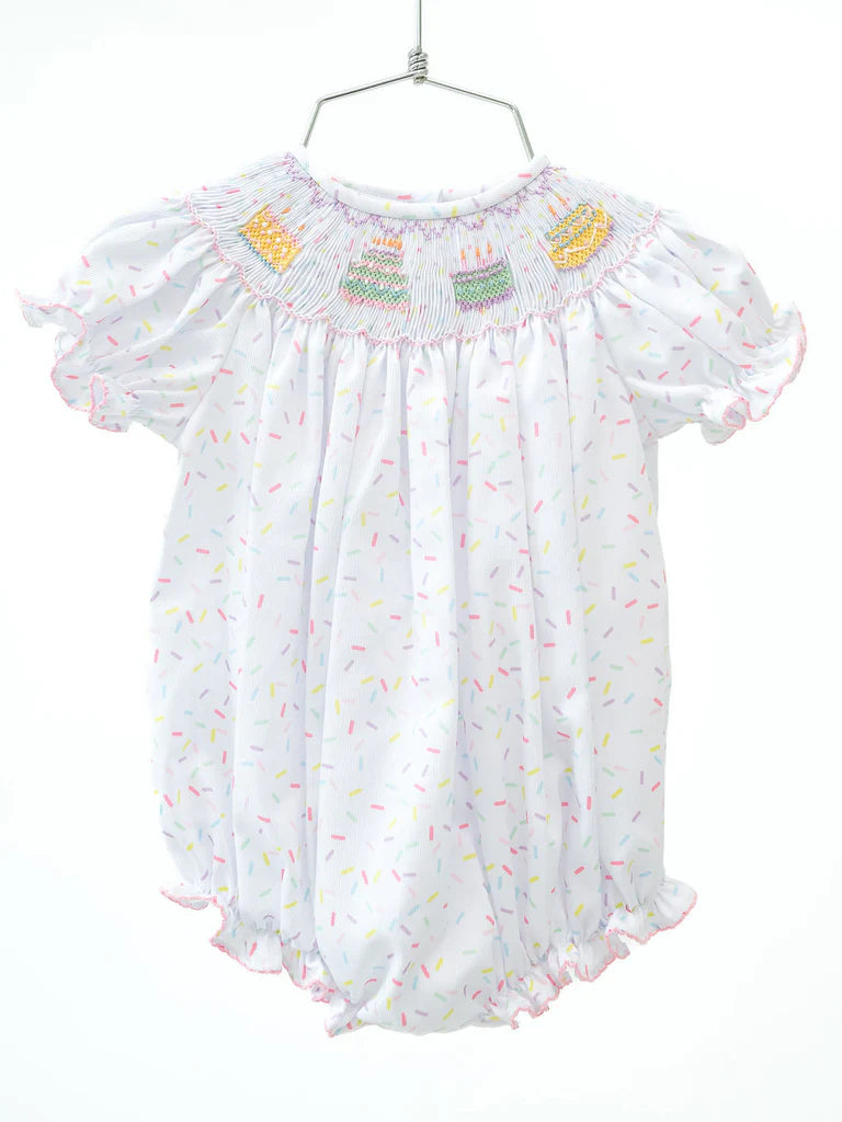 Smocked Sprinkle Birthday Girl Bubble - Birdie