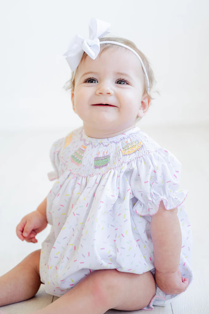 Smocked Sprinkle Birthday Girl Bubble - Birdie