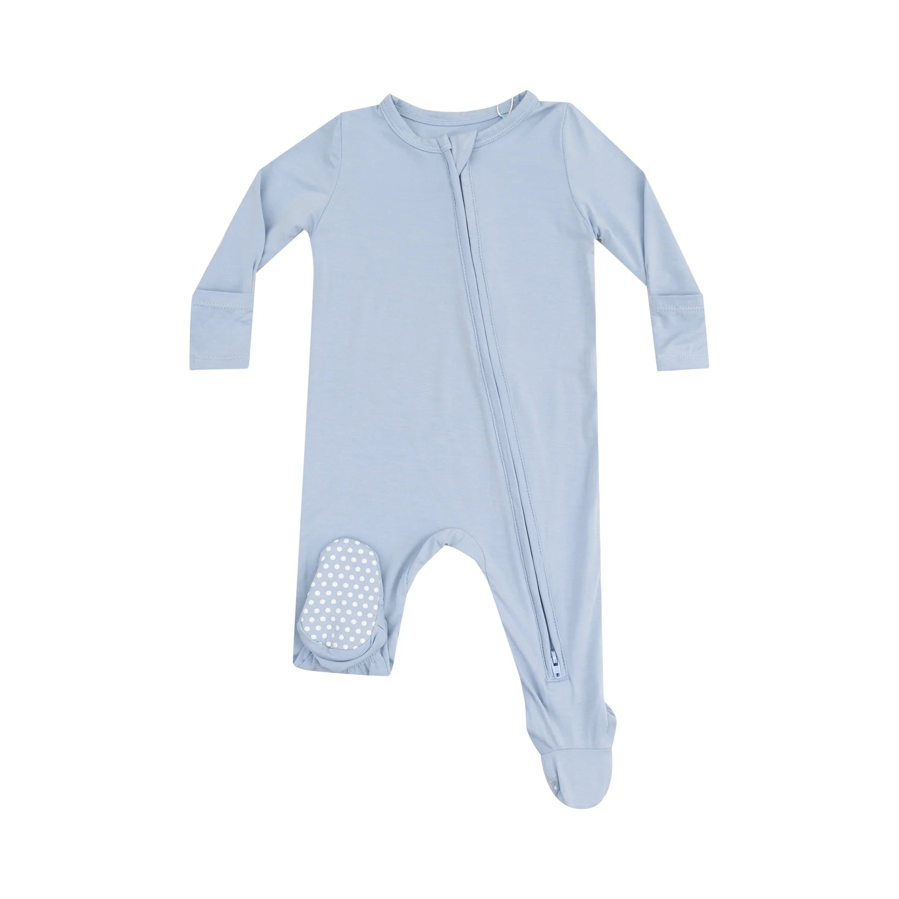Angel Dear 2 Way Zipper Footie - Blue Fog