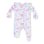 Angel Dear Sweet Bows 2 Way Ruffle Zipper Footie