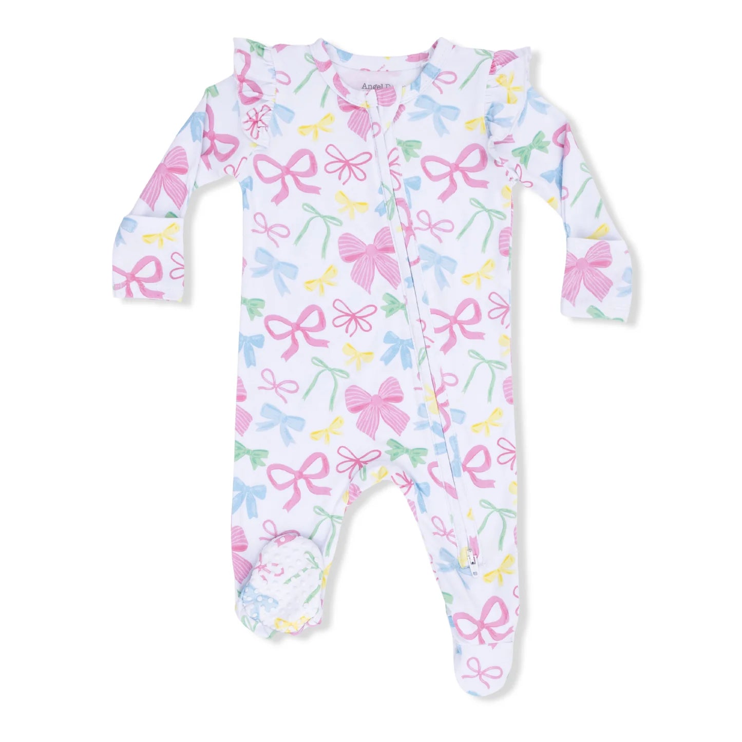 Angel Dear Sweet Bows 2 Way Ruffle Zipper Footie