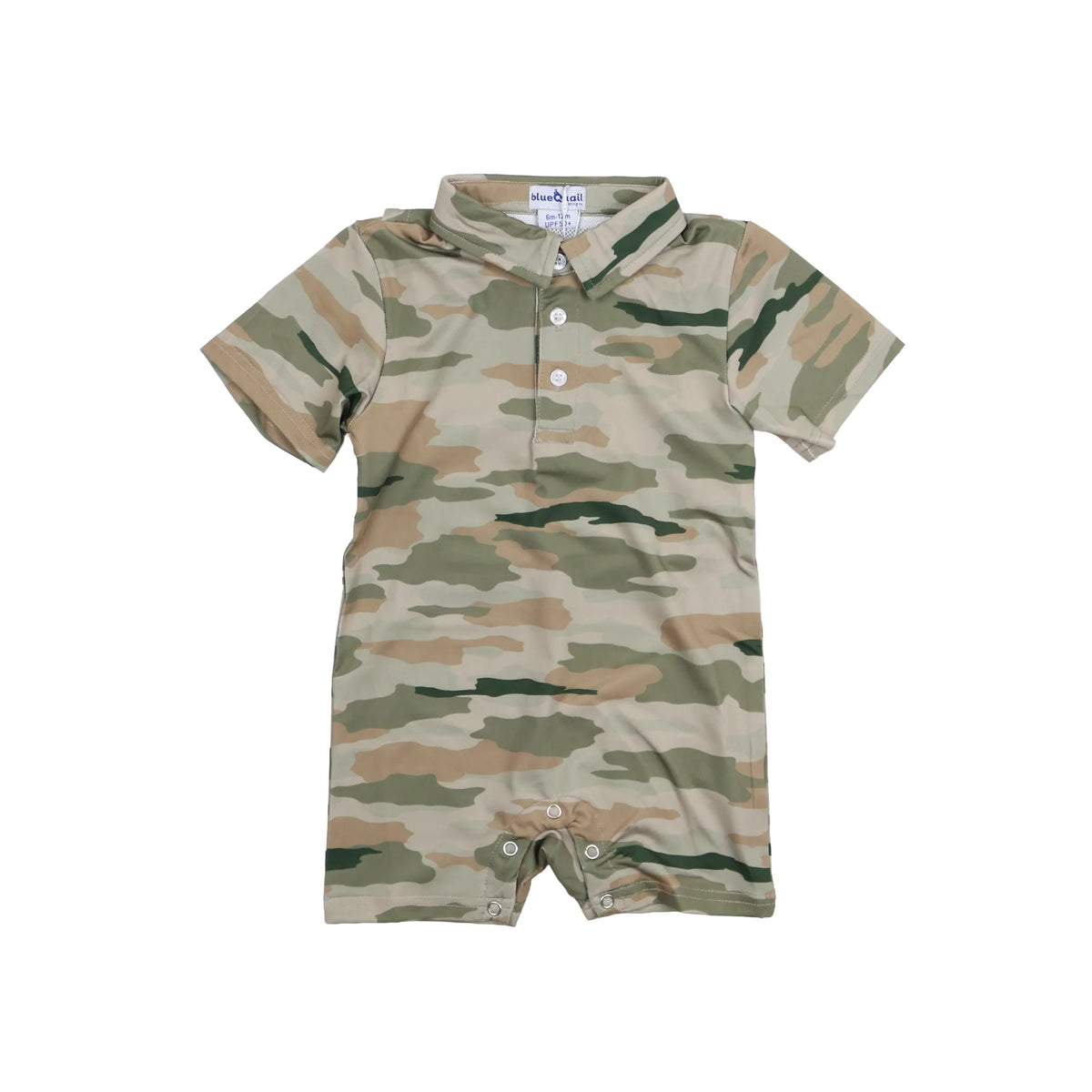 Blue Quail Classic camo Polo Romper SS