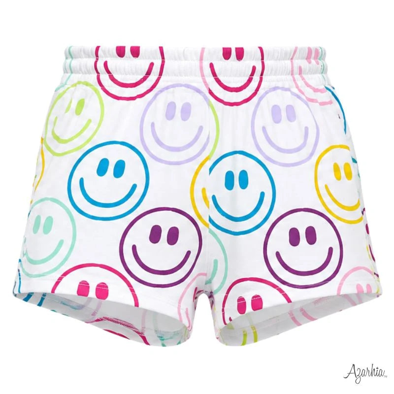 Azarhia Bright Smiley Faces Charlotte Short French Terry