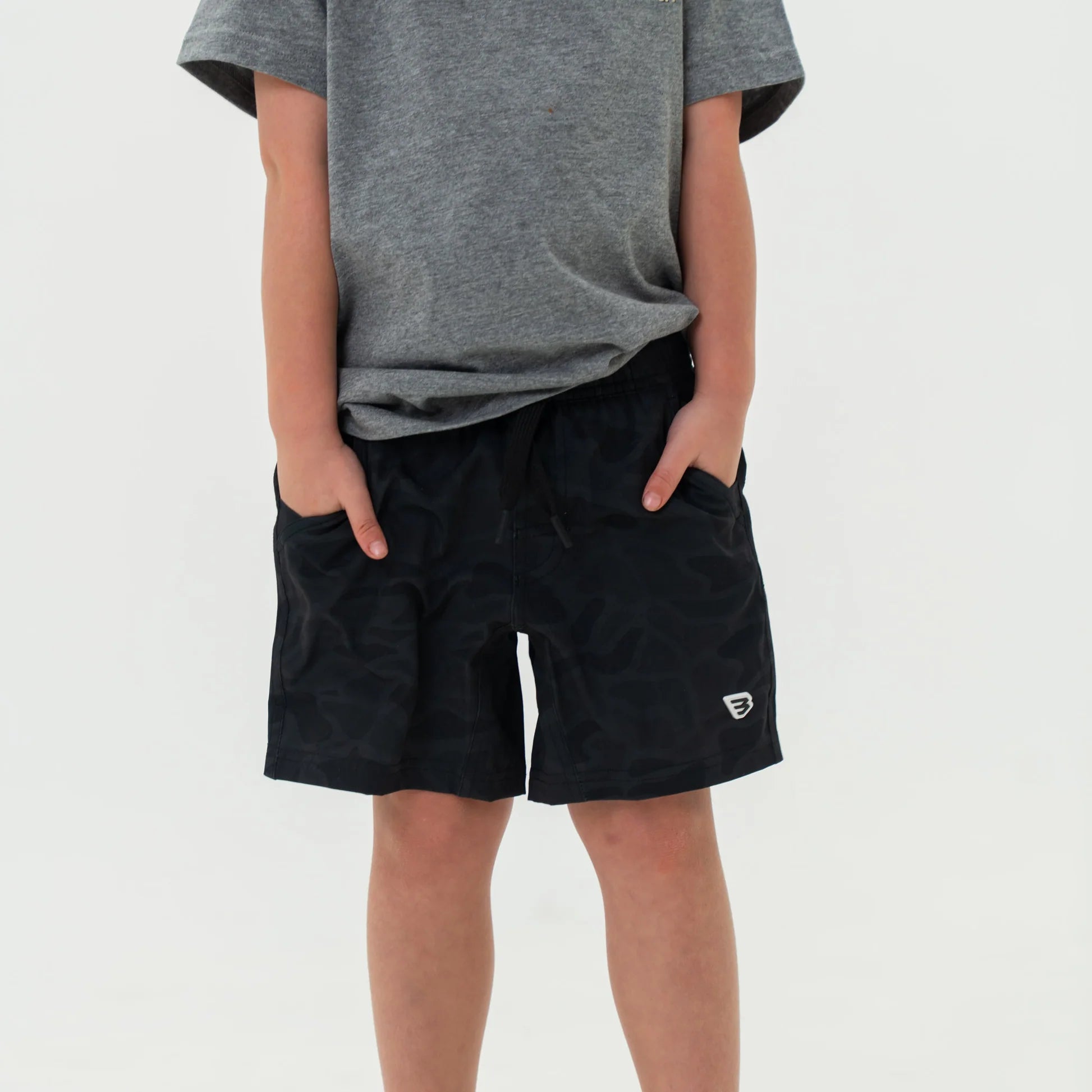 Burlebo Youth Athletic Short Black Camo