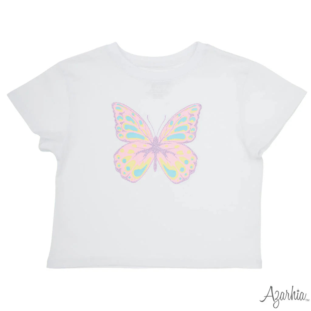 Azarhia Pretty Butterflies Glitter Tee
