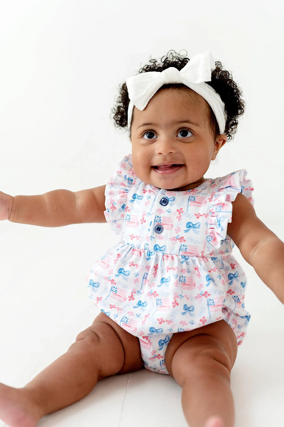 Betsy Romper- Patriotic Flags