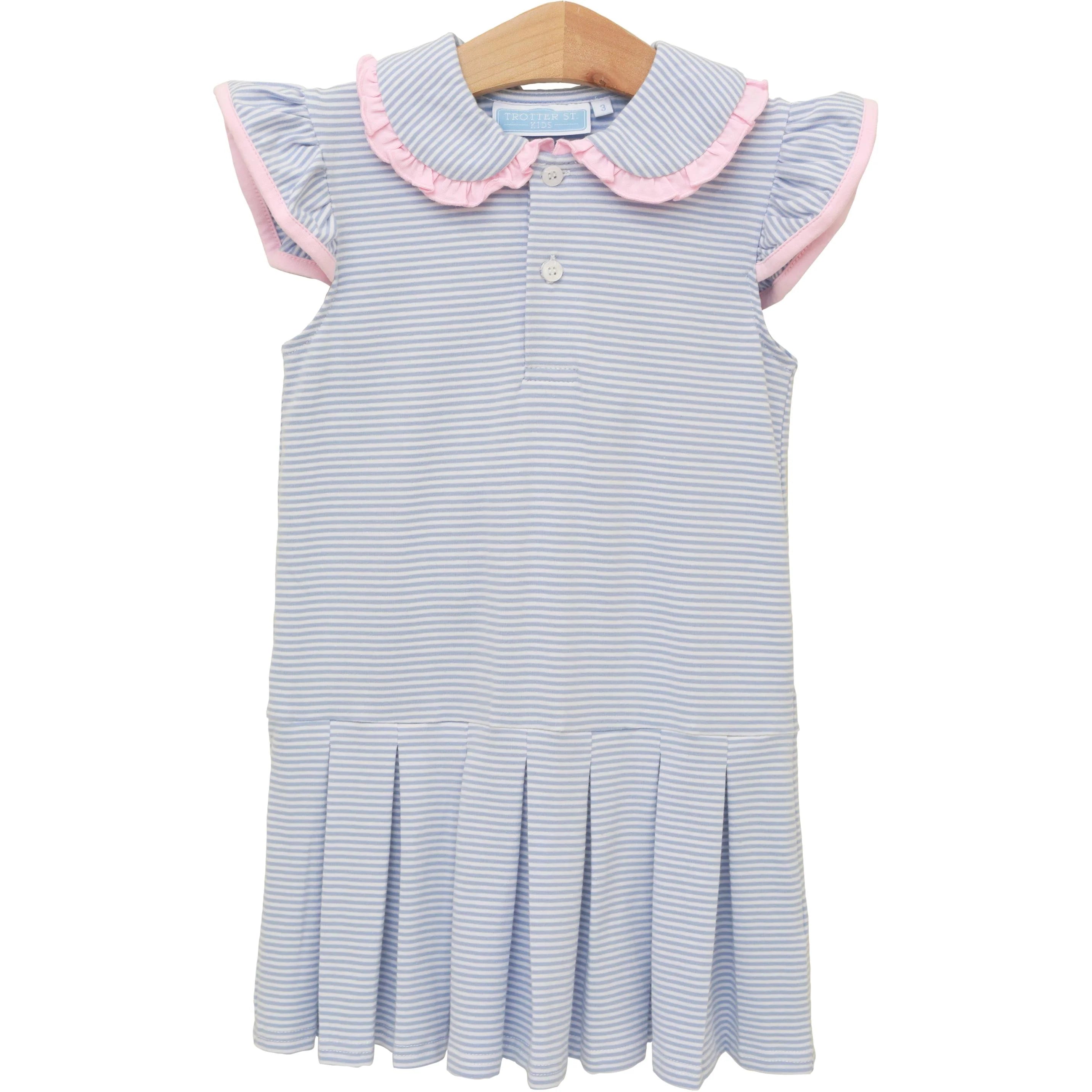 Camilla Dress-Dusty Blue/Light Pink