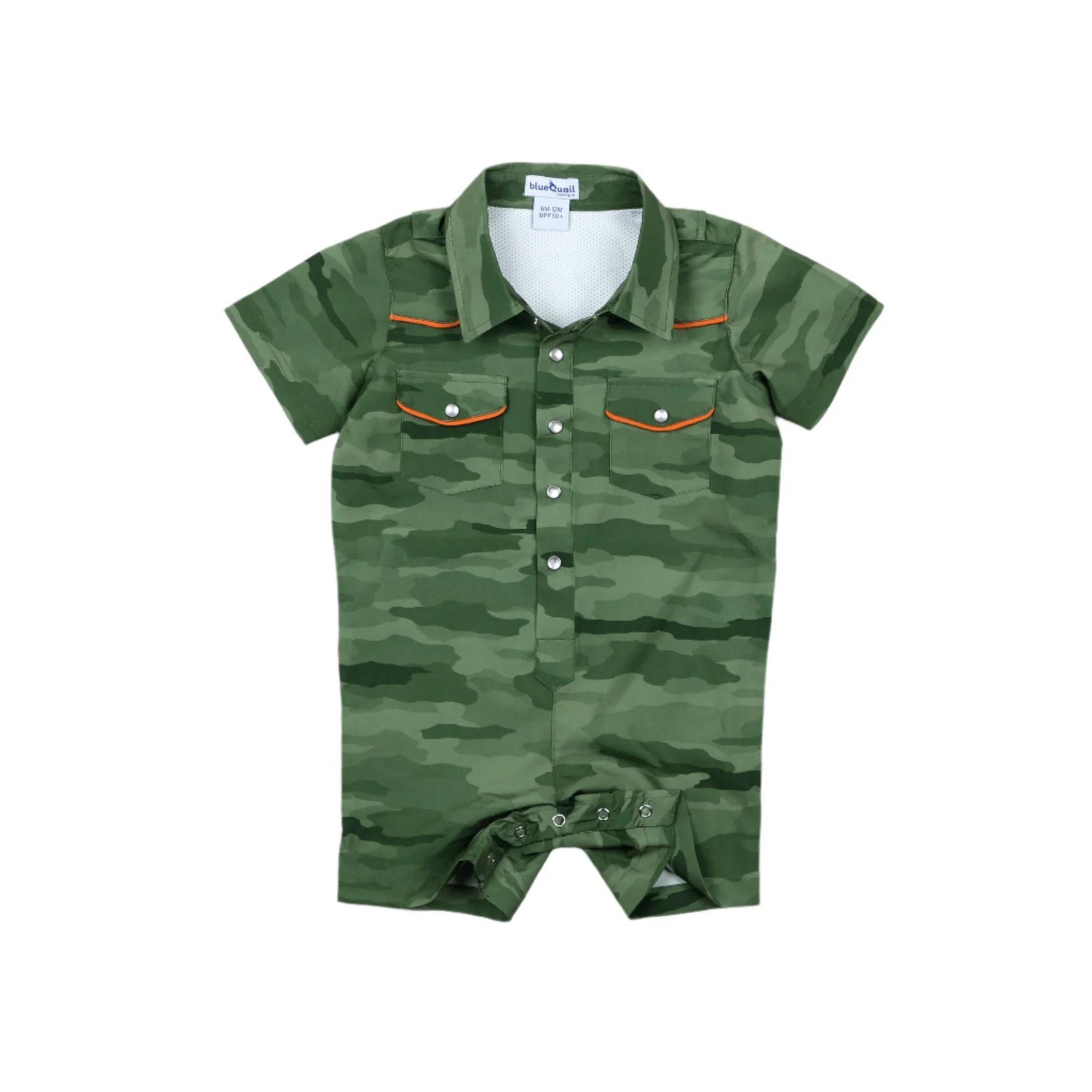 Blue Quail Classic Camo Green Romper