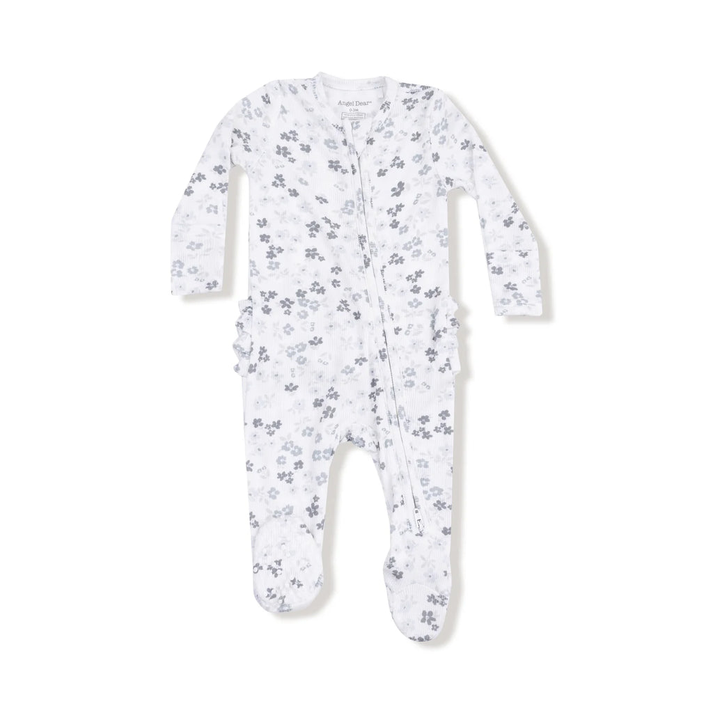 Caroline's Calico Ruffle Back Footie